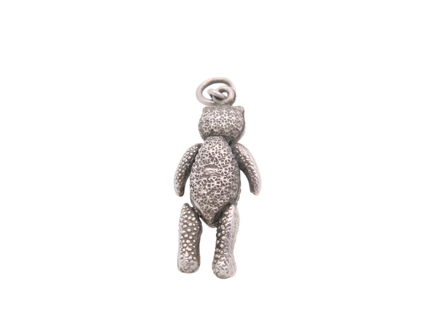 Antique Sterling Silver Teddy Bear Pendant