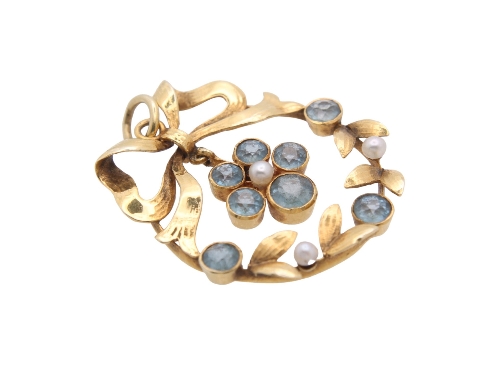 Antique-15ct-Gold-Topaz-&-Pearl-Pendant