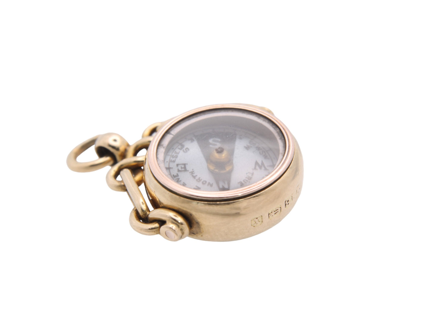 Antique 18ct Gold Carnelian Compass Pendant