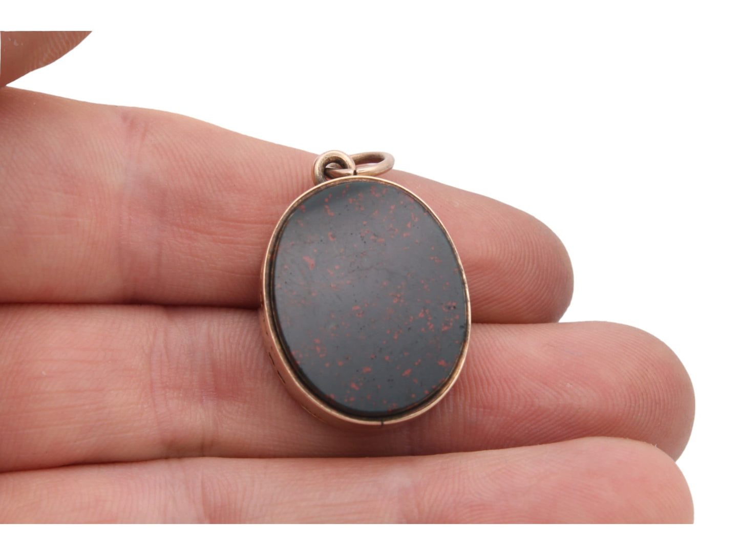 Antique 12.5ct Gold Bloodstone Locket, 1870