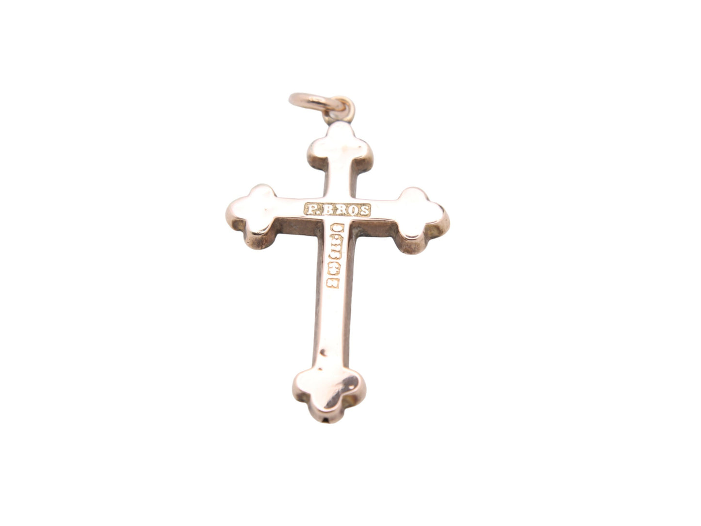 Antique 9ct Gold Engraved Cross Pendant