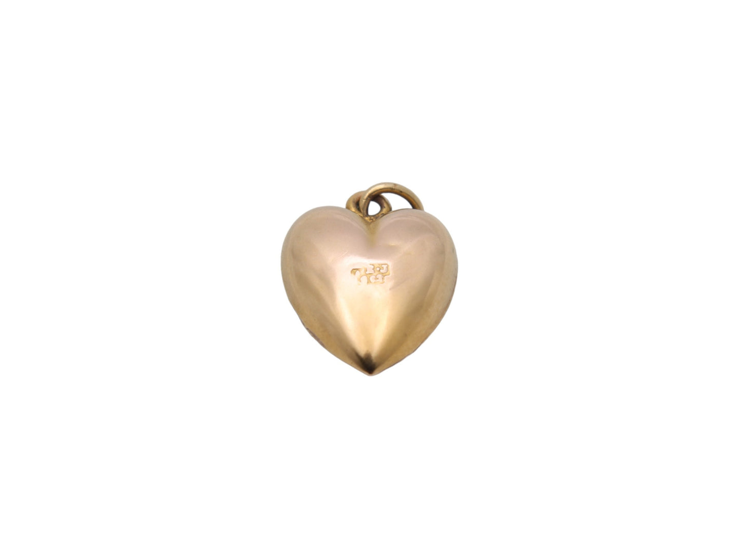 Antique 9ct Gold Puffy Heart Pendant