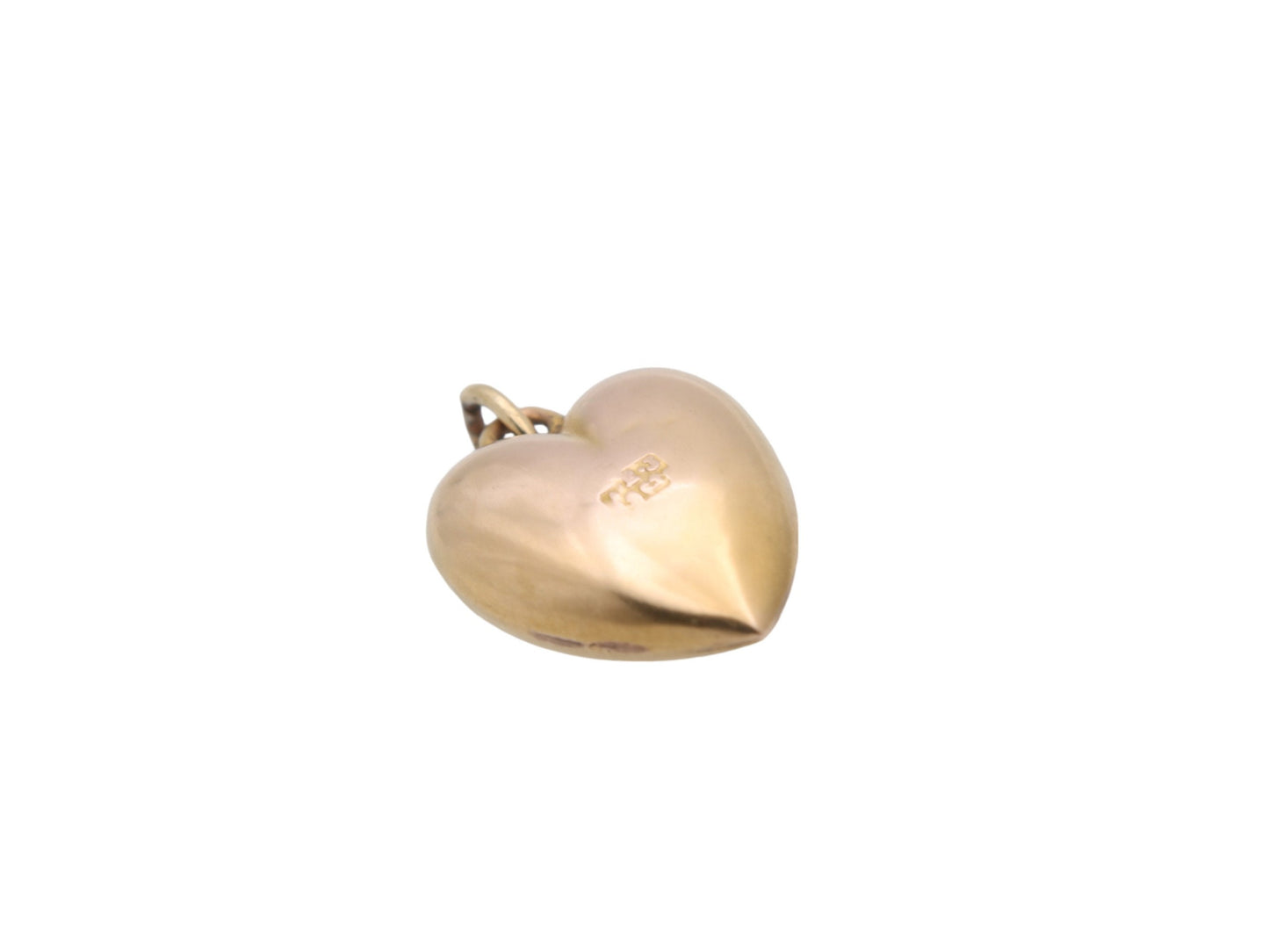 Antique 9ct Gold Puffy Heart Pendant