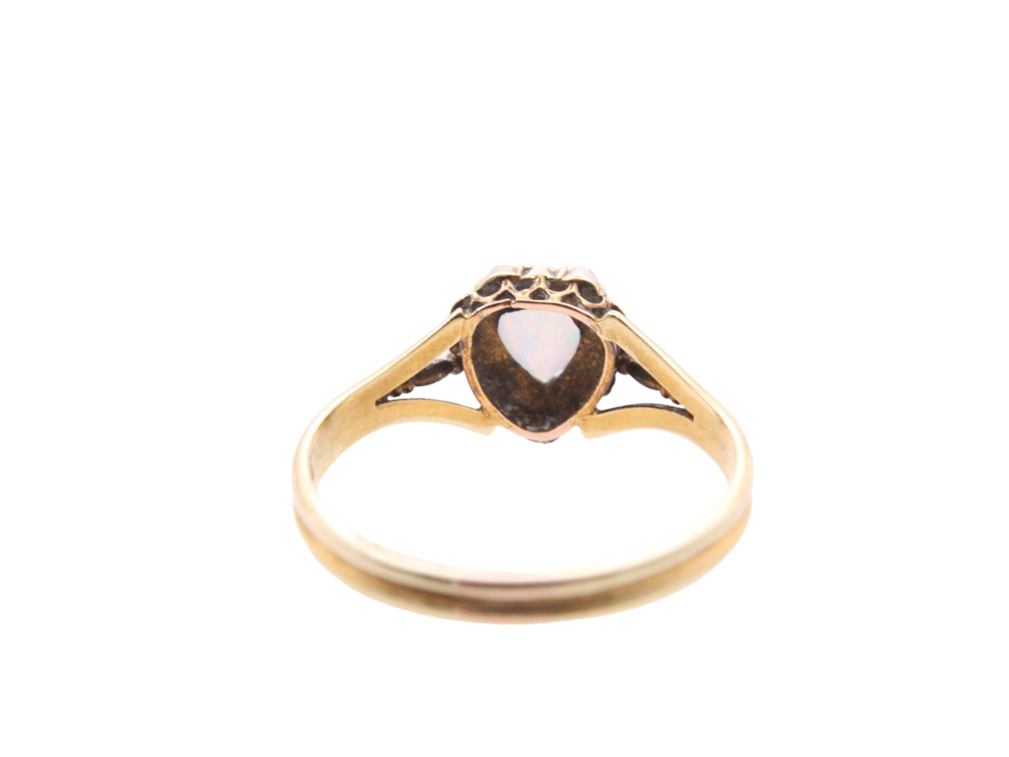 Antique 15ct Gold Opal Heart Pearl Ring