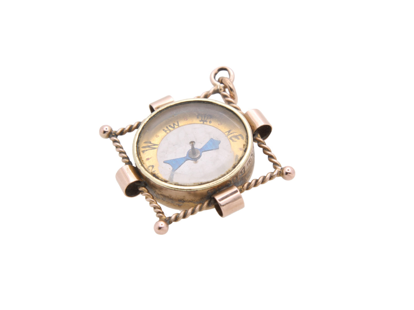 Antique Edwardian 9ct Gold Compass Pendant