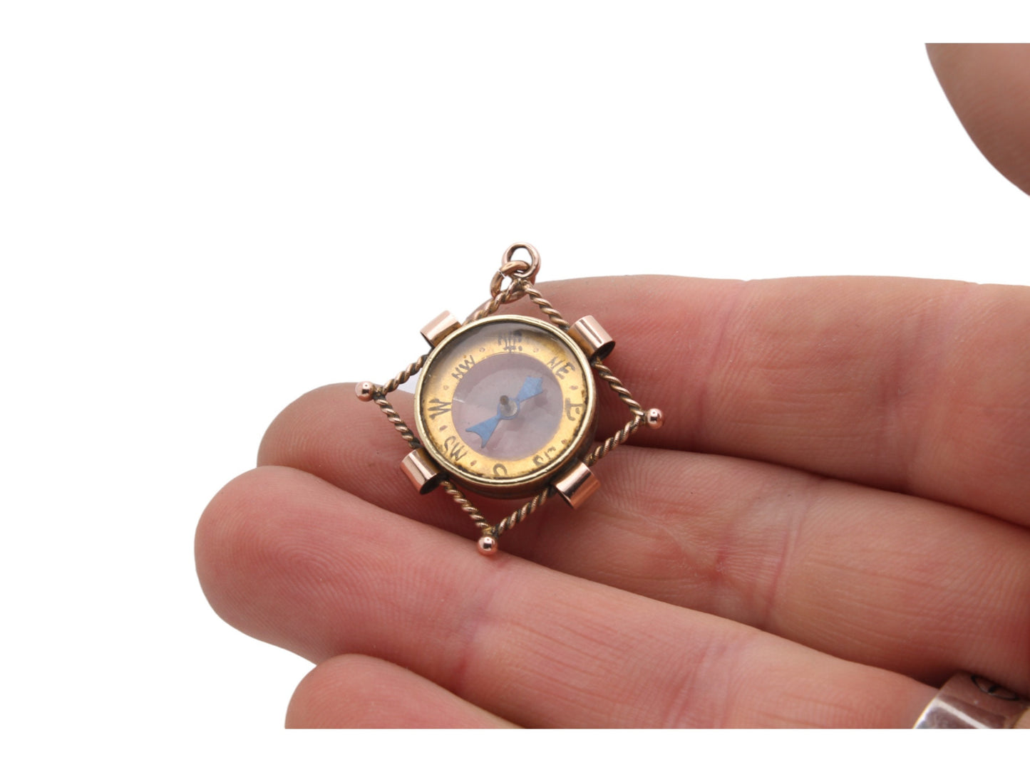 Antique Edwardian 9ct Gold Compass Pendant