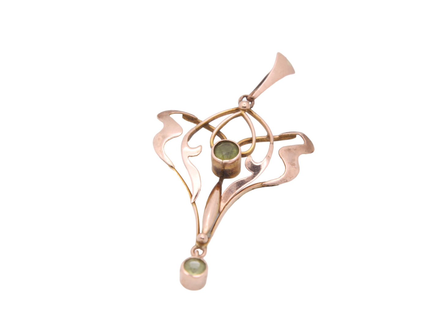Antique Art Nouveau 9ct Gold Peridot Pendant