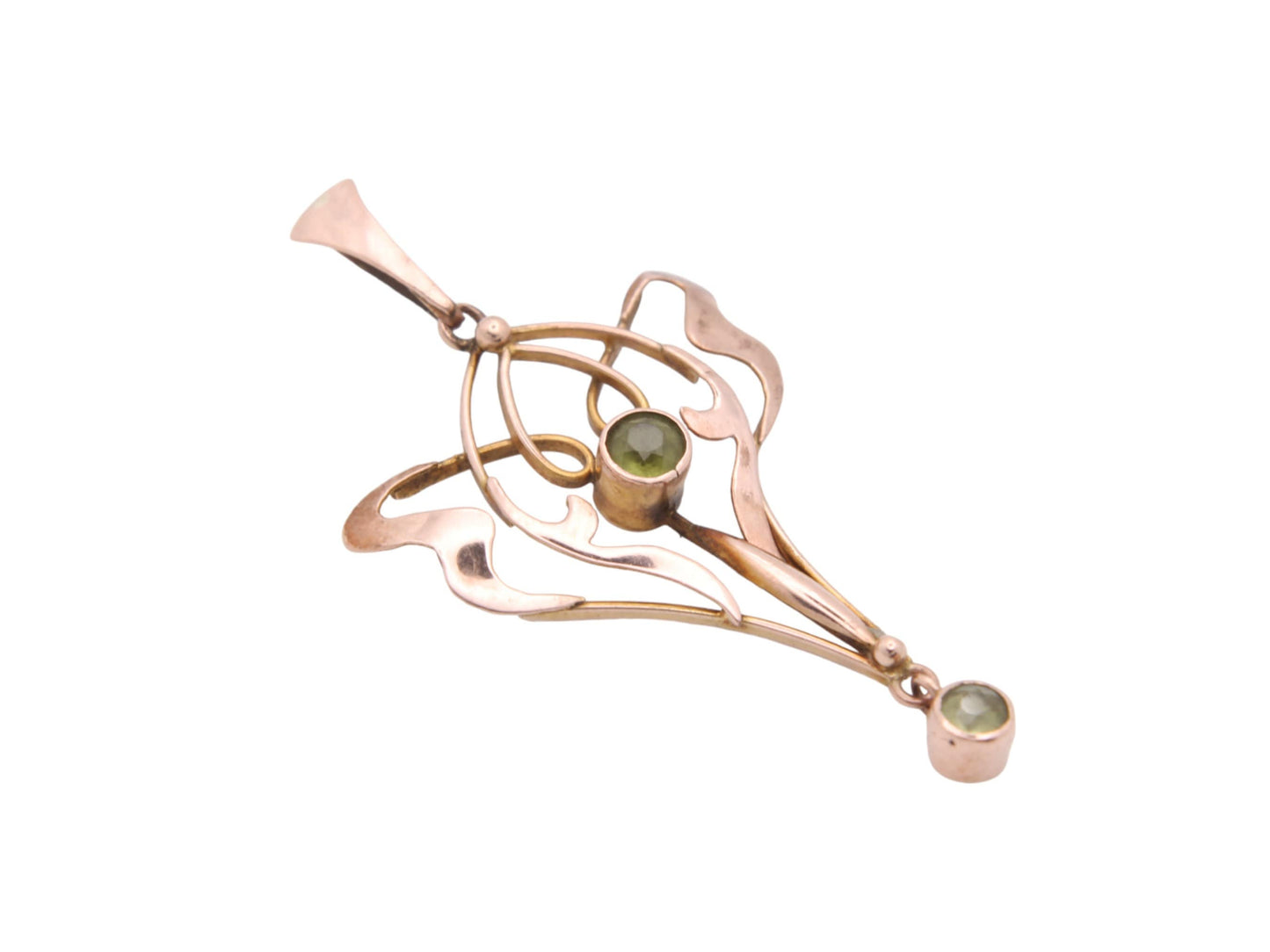 Antique Art Nouveau 9ct Gold Peridot Pendant