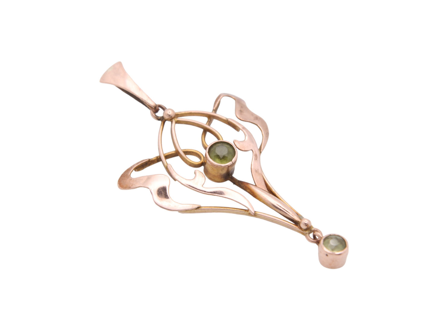 Antique Art Nouveau 9ct Gold Peridot Pendant