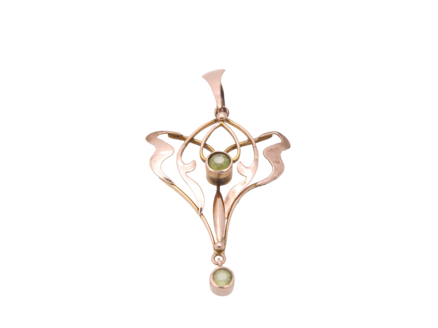 Antique Art Nouveau 9ct Gold Peridot Pendant