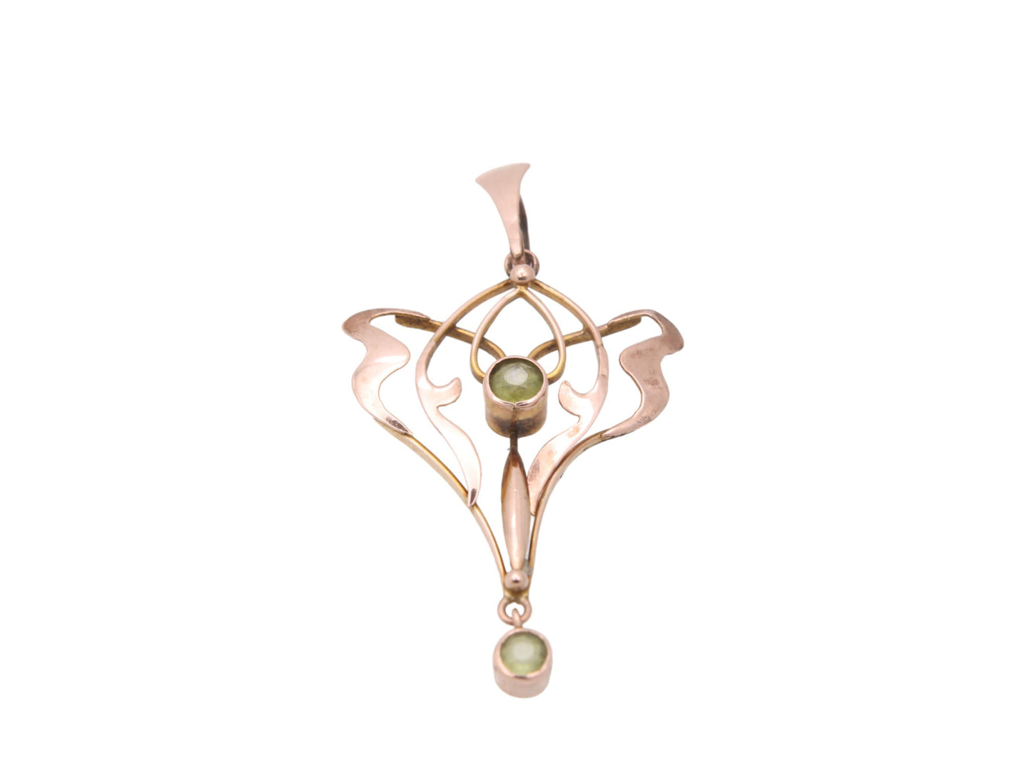Antique Art Nouveau 9ct Gold Peridot Pendant