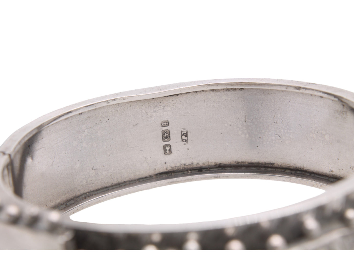 Antique Victorian Decorative Silver Belt Buckle Bangle, 1883