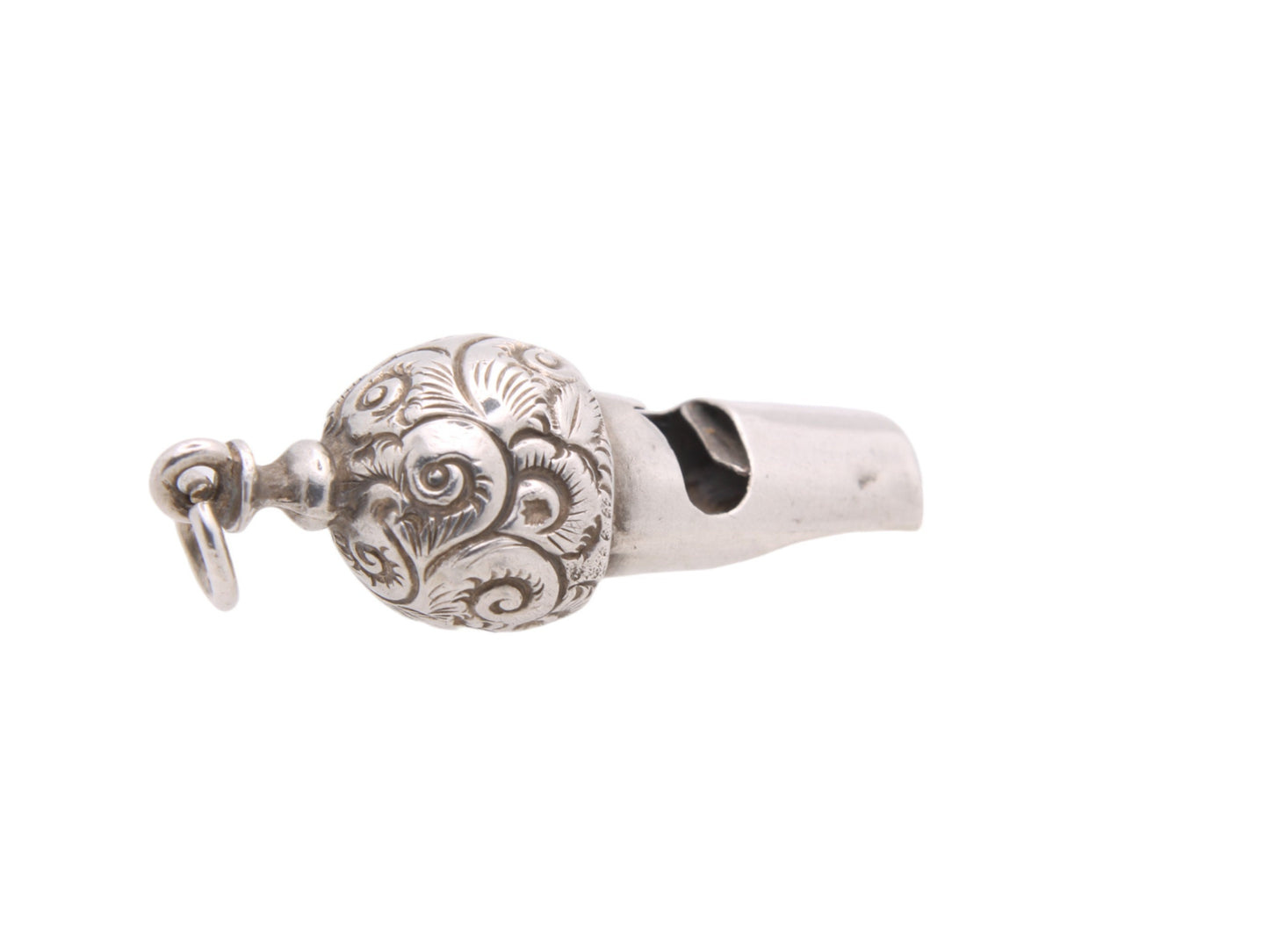 Antique Victorian Sterling Silver Acorn Whistle Pendant