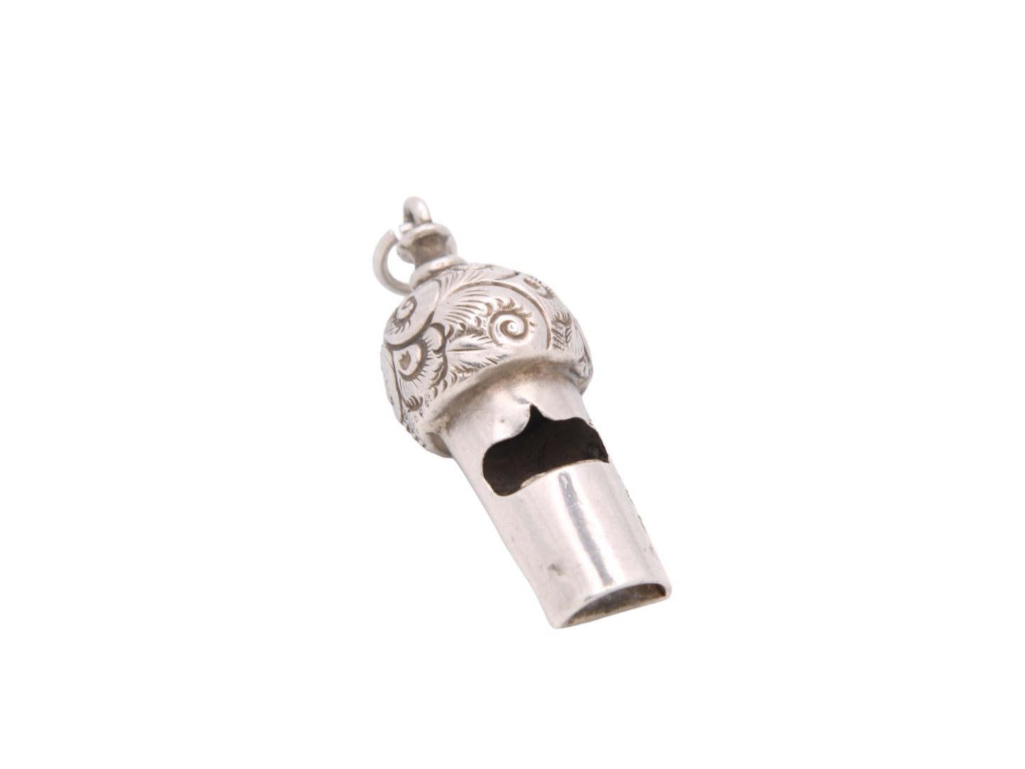Antique Victorian Sterling Silver Acorn Whistle Pendant