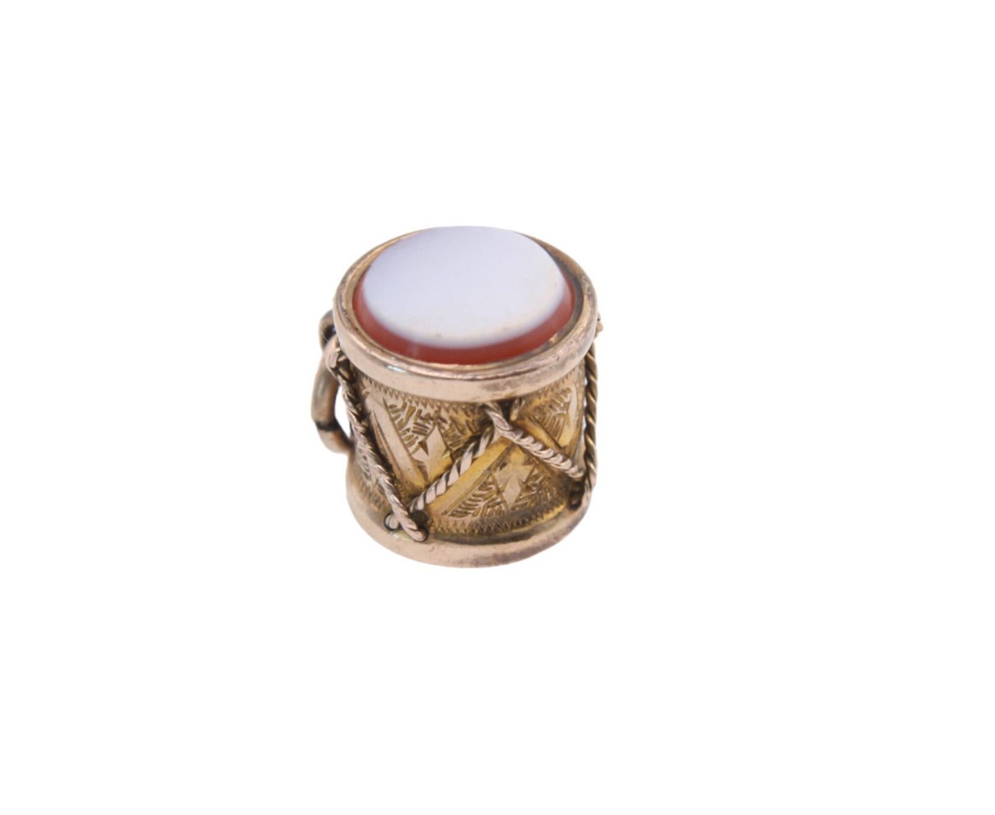 Antique 9ct Gold Bloodstone Drum Charm