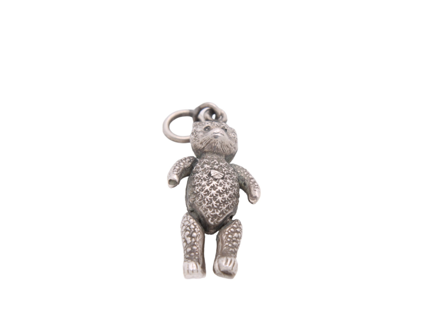 Antique Sterling Silver Teddy Bear Pendant