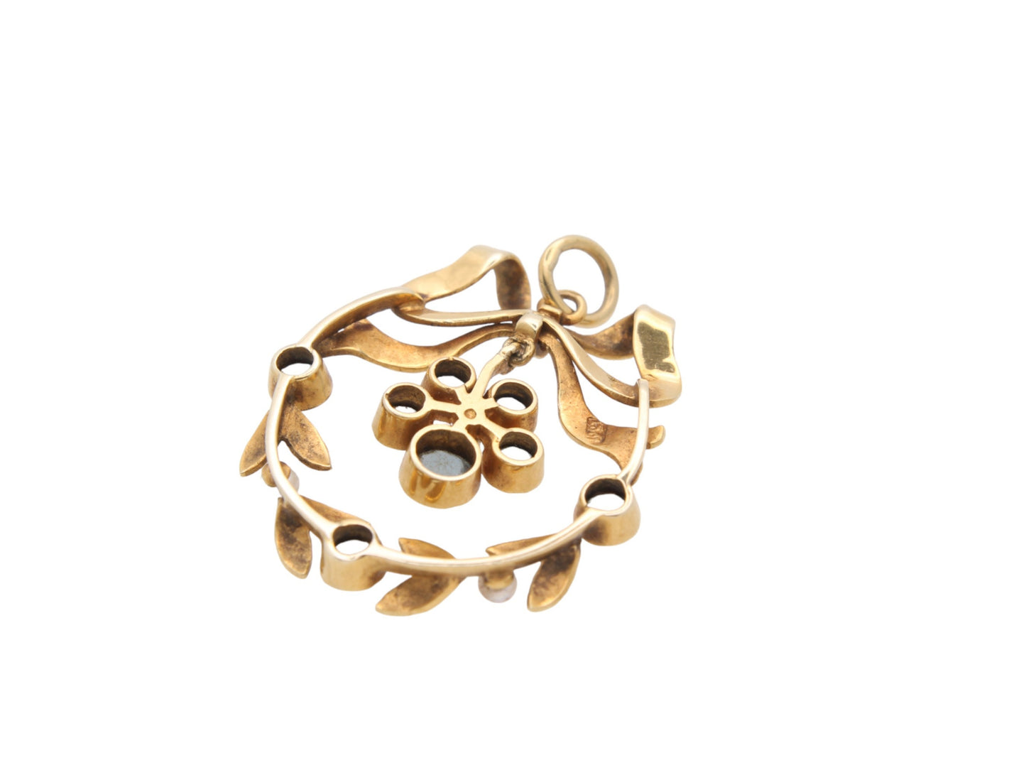 Antique 15ct Gold Topaz & Pearl Pendant