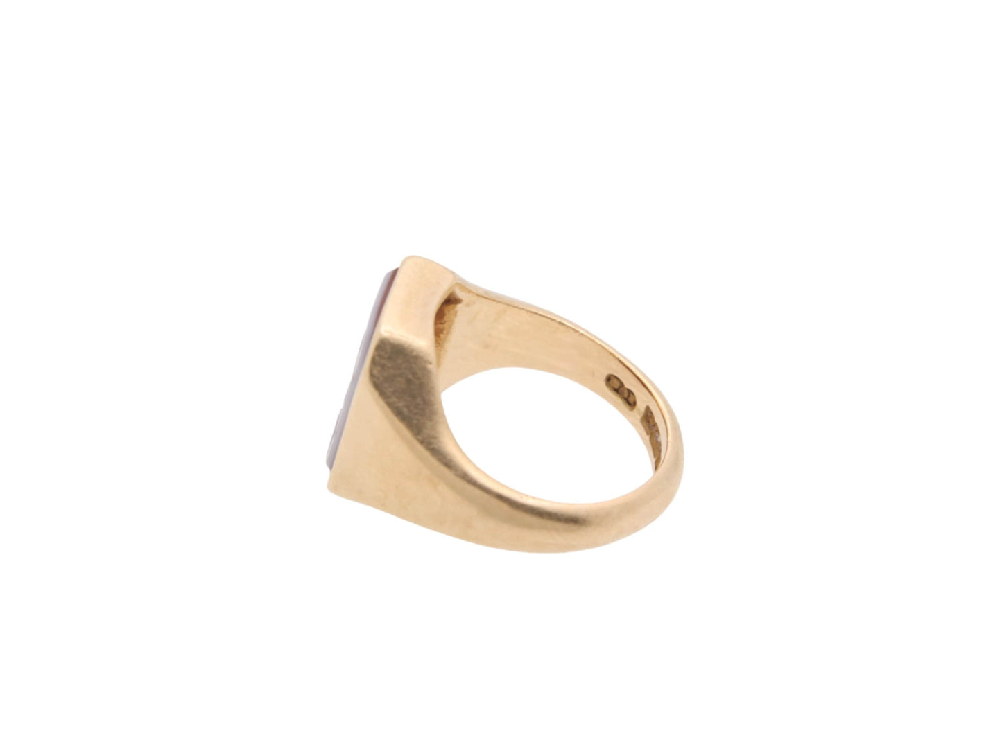 Vintage 18ct Gold Sardonyx Intaglio Signet Ring, "Let the will of God be done", 1972