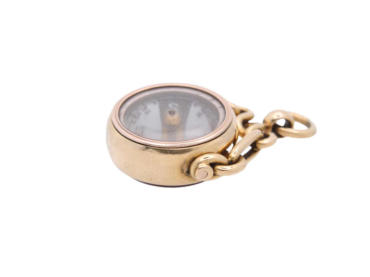 Antique 18ct Gold Carnelian Compass Pendant