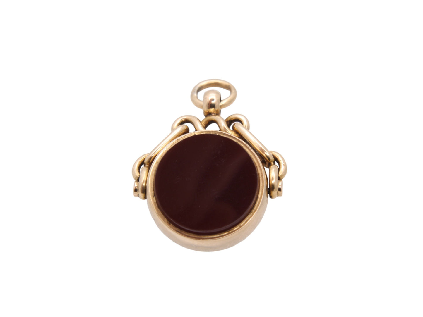 Antique 18ct Gold Carnelian Compass Pendant