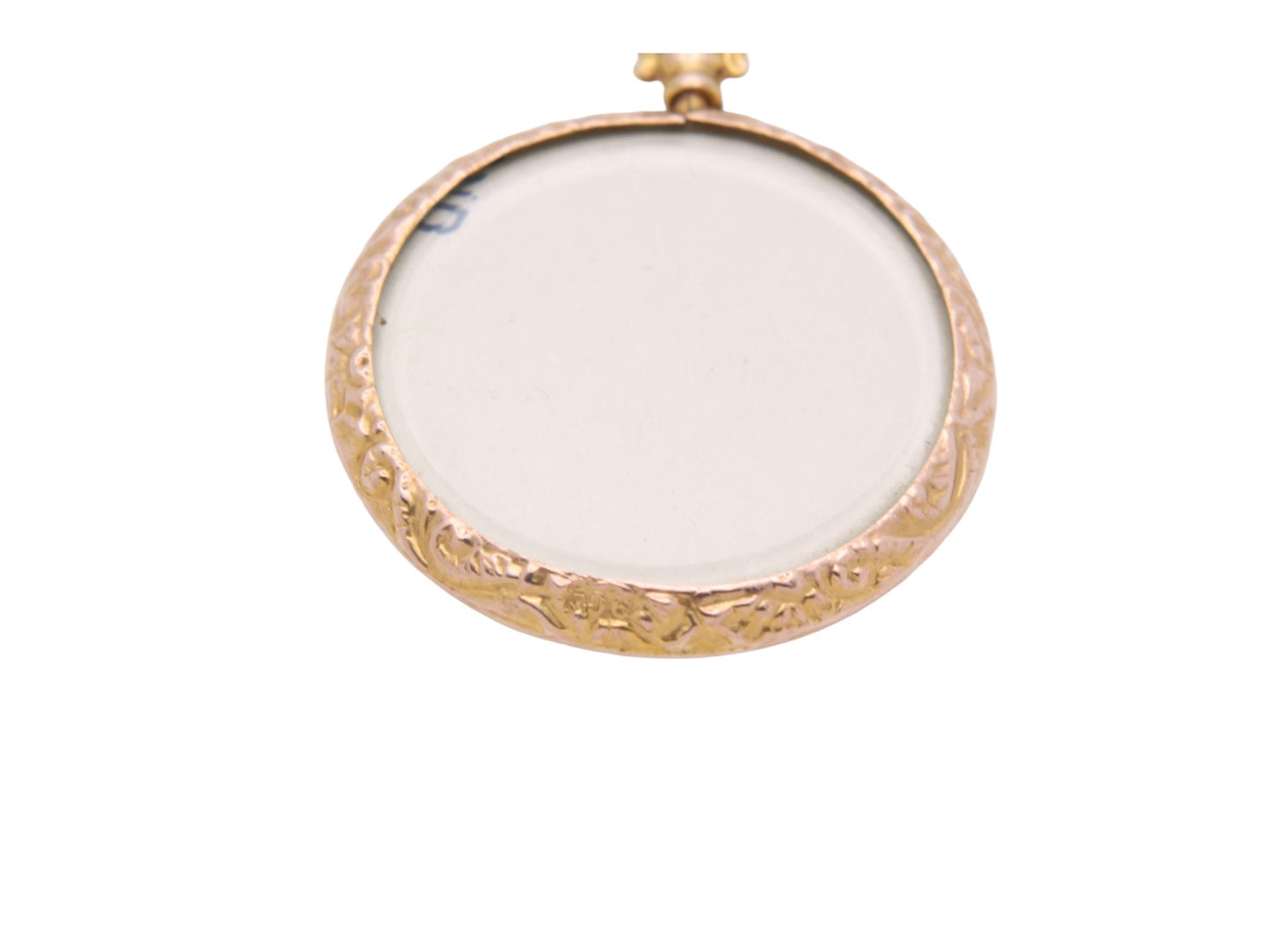 Antique Edwardian 9ct Gold Open Face Glass Locket Pendant