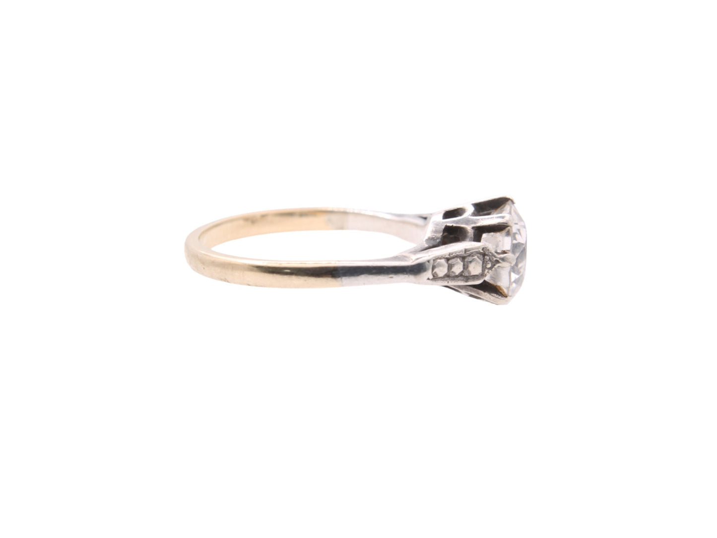 Vintage 9ct Gold Paste Solitaire Ring