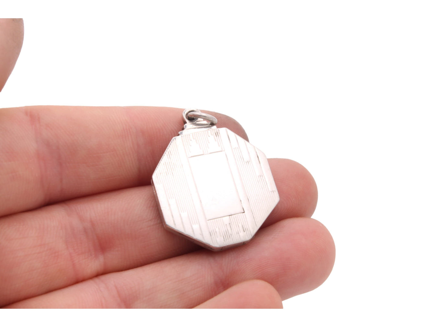 Art Deco Sterling Silver Locket Pendant