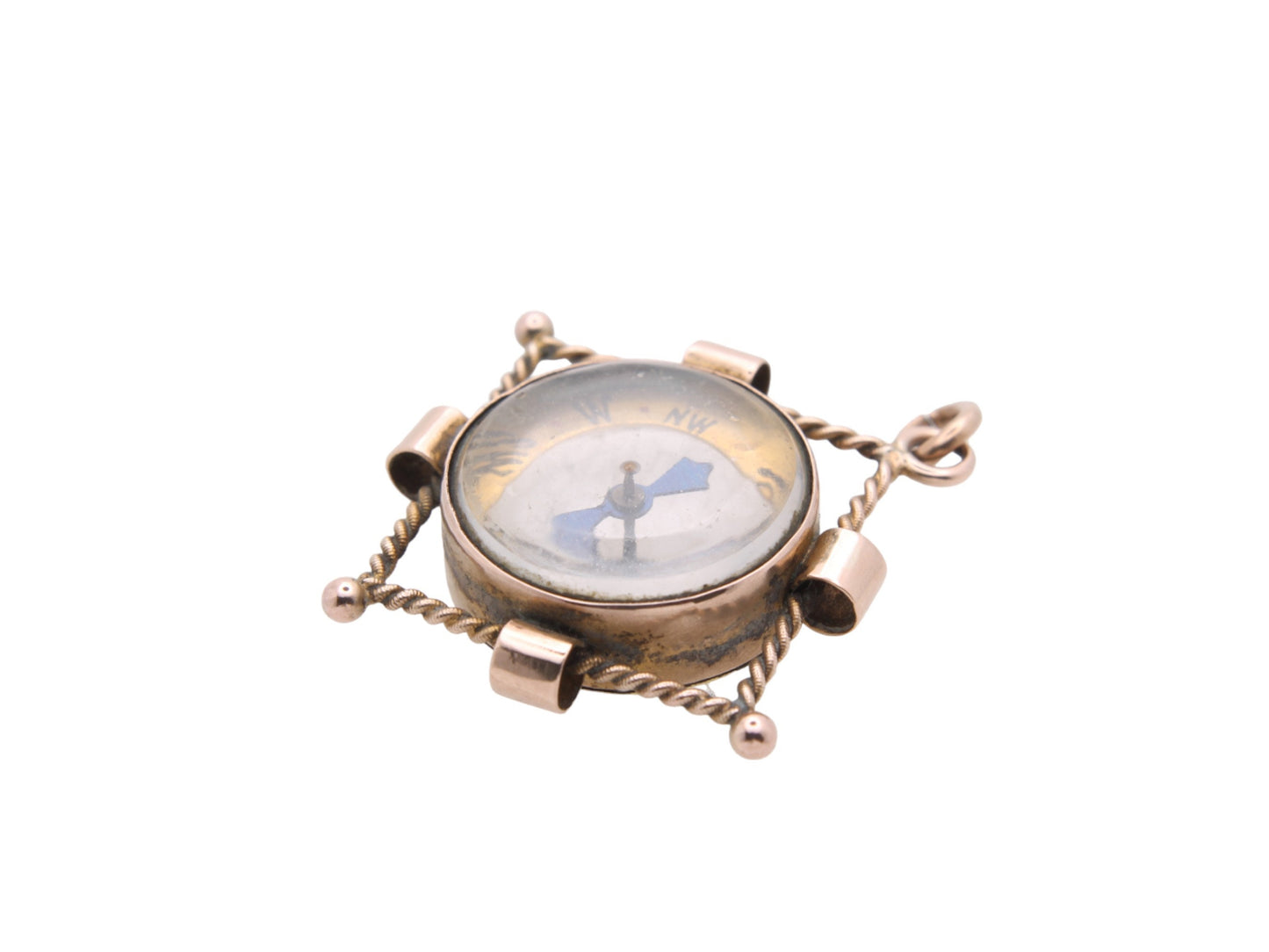 Antique Edwardian 9ct Gold Compass Pendant
