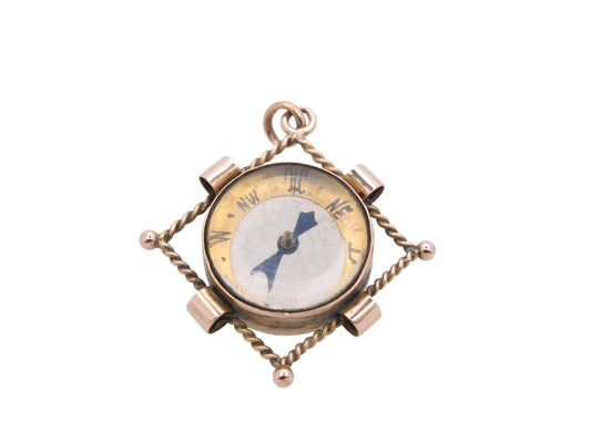 Antique Edwardian 9ct Gold Compass Pendant