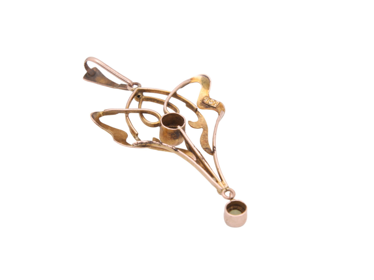 Antique Art Nouveau 9ct Gold Peridot Pendant