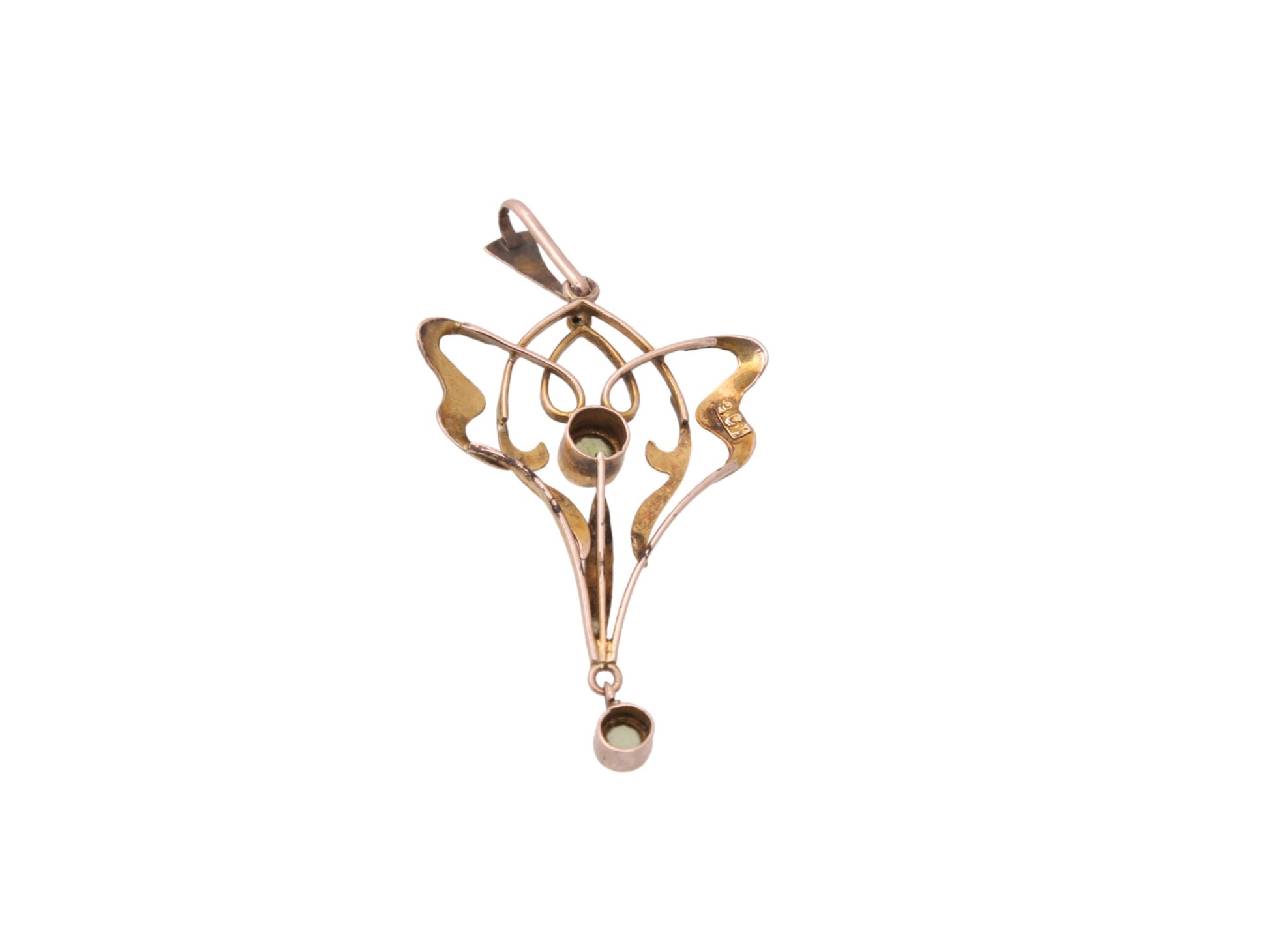 Antique-Art-Nouveau-9ct-Gold-Peridot-Pendant