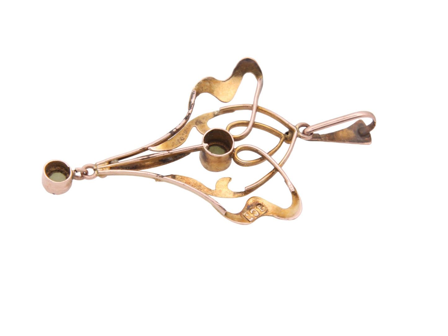 Antique Art Nouveau 9ct Gold Peridot Pendant