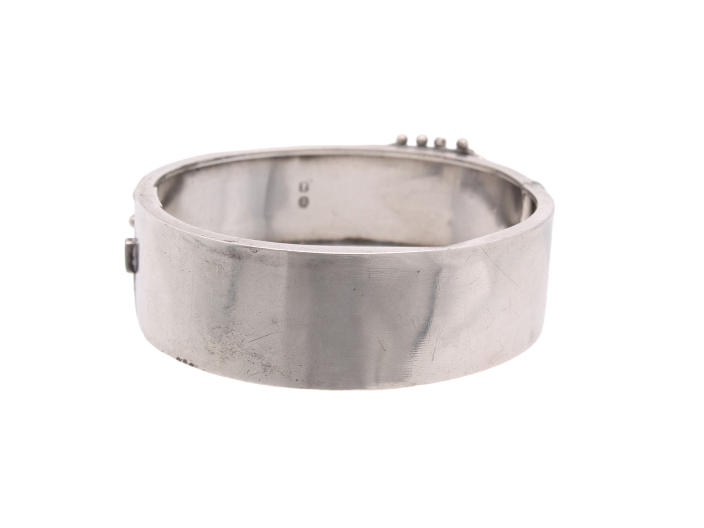Antique Victorian Decorative Silver Belt Buckle Bangle, 1883