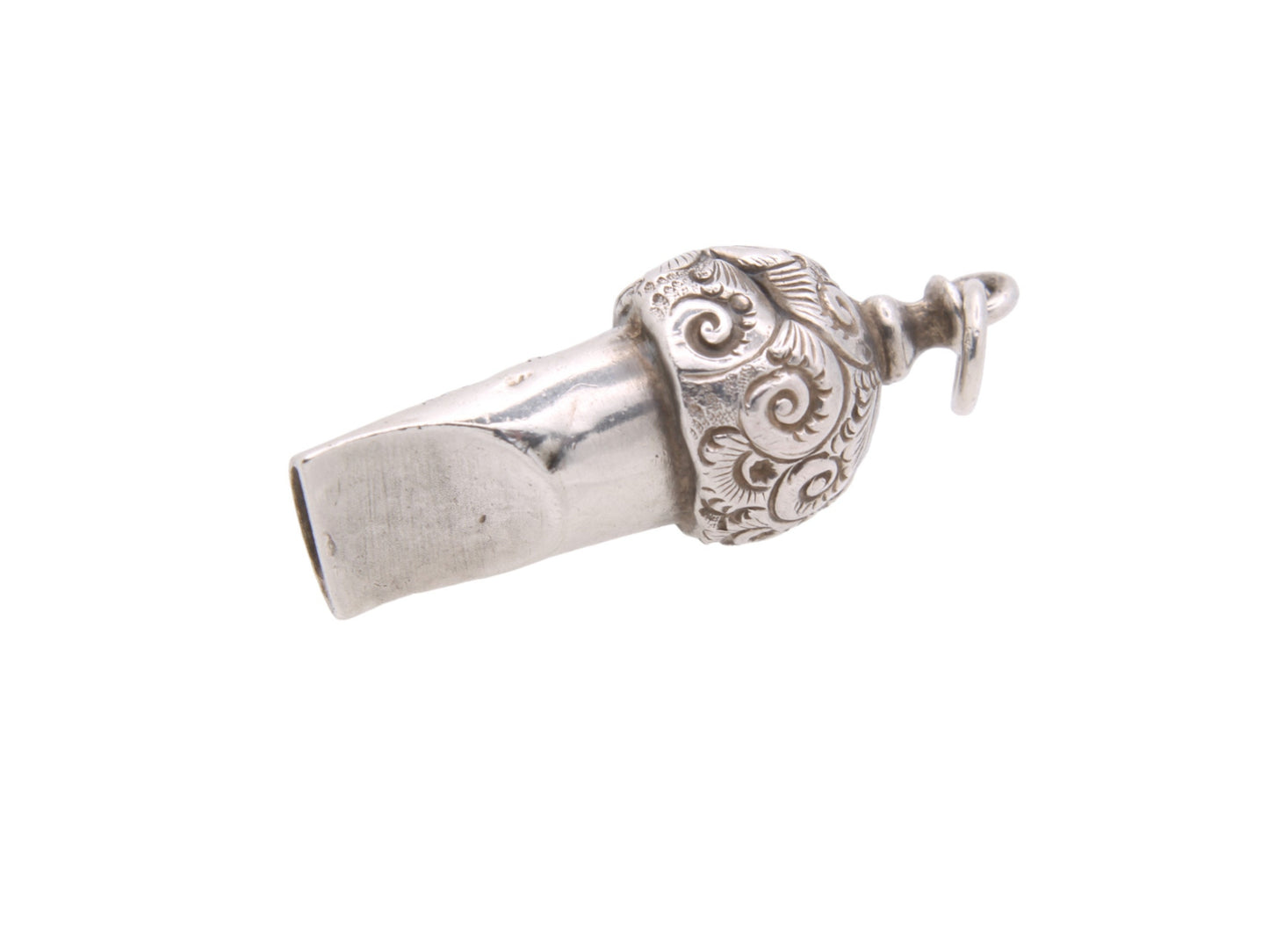 Antique Victorian Sterling Silver Acorn Whistle Pendant