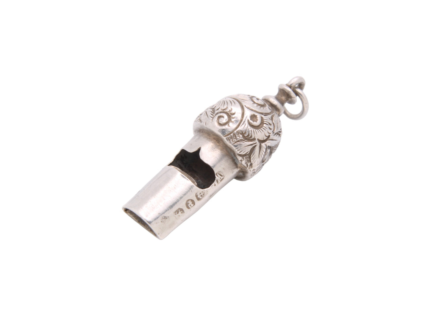 Antique Victorian Sterling Silver Acorn Whistle Pendant