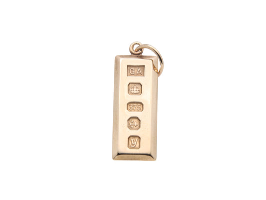 Vintage 9ct Gold Ingot Bar Pendant