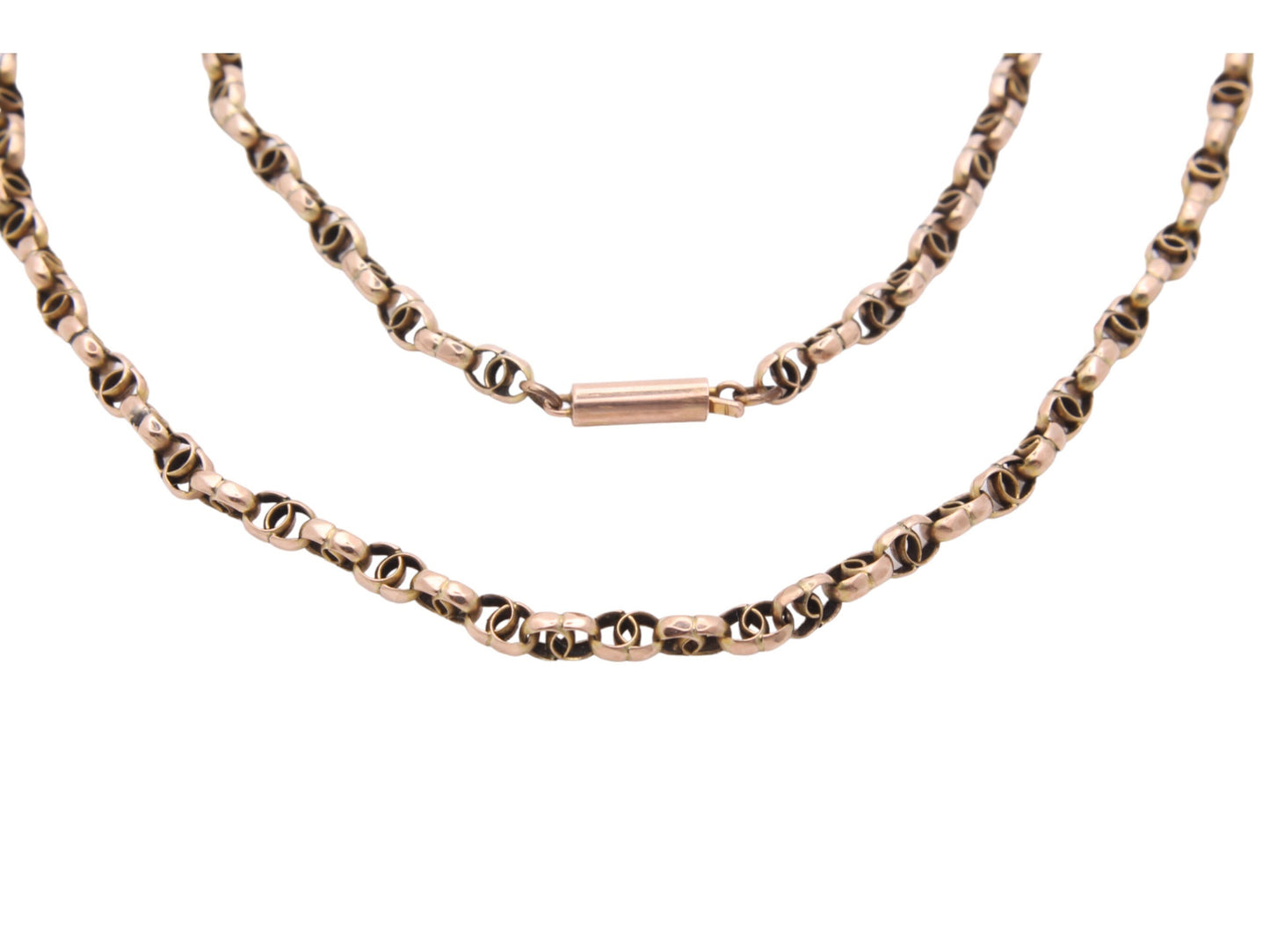 Antique 9ct Gold Fancy Link Necklace