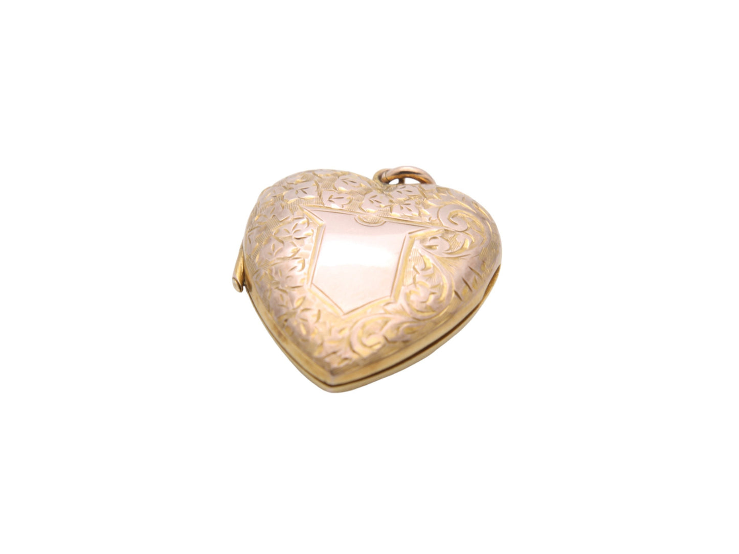 Antique 9ct Gold Engraved Heart Locket