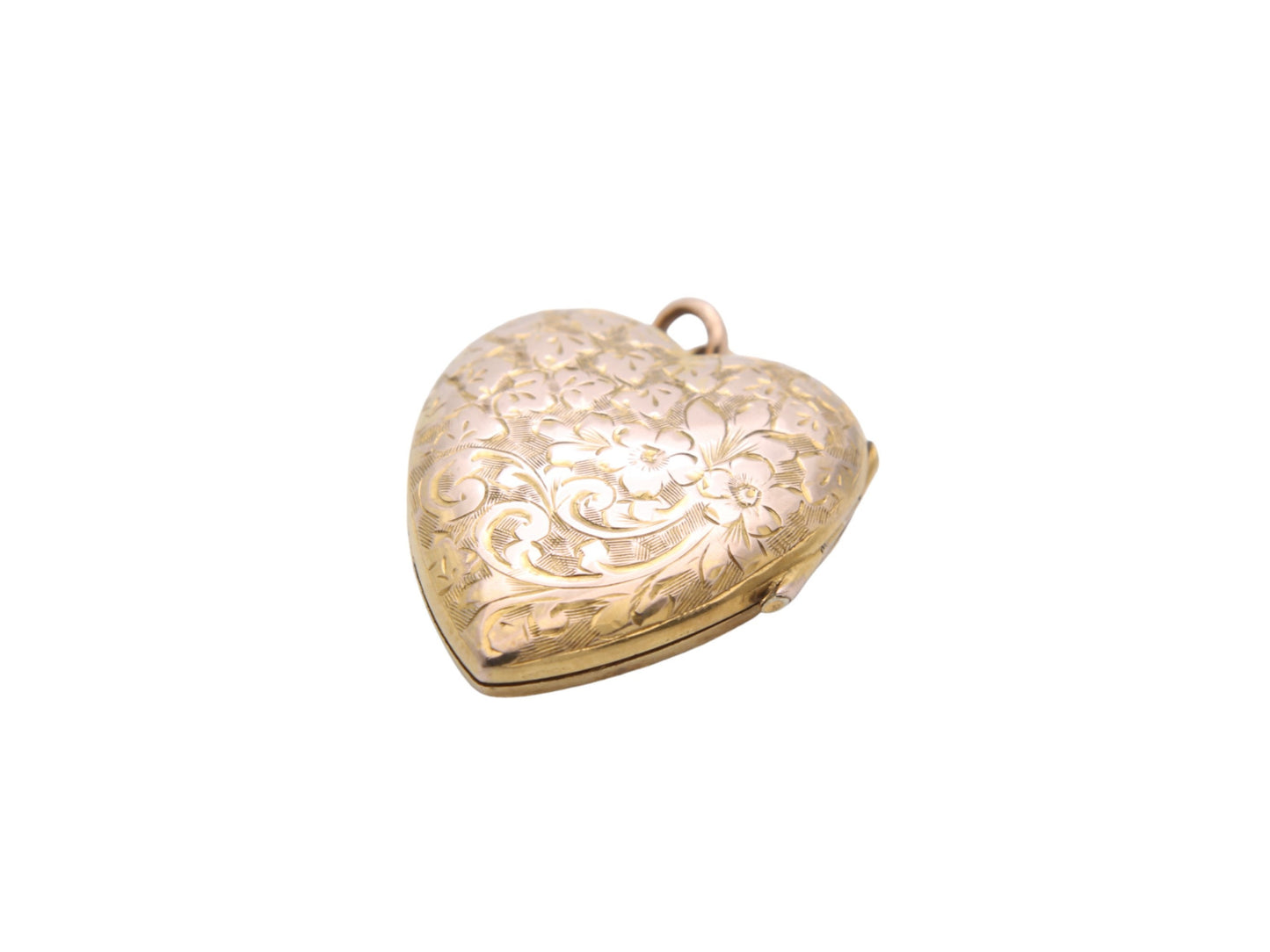 Antique 9ct Gold Engraved Heart Locket