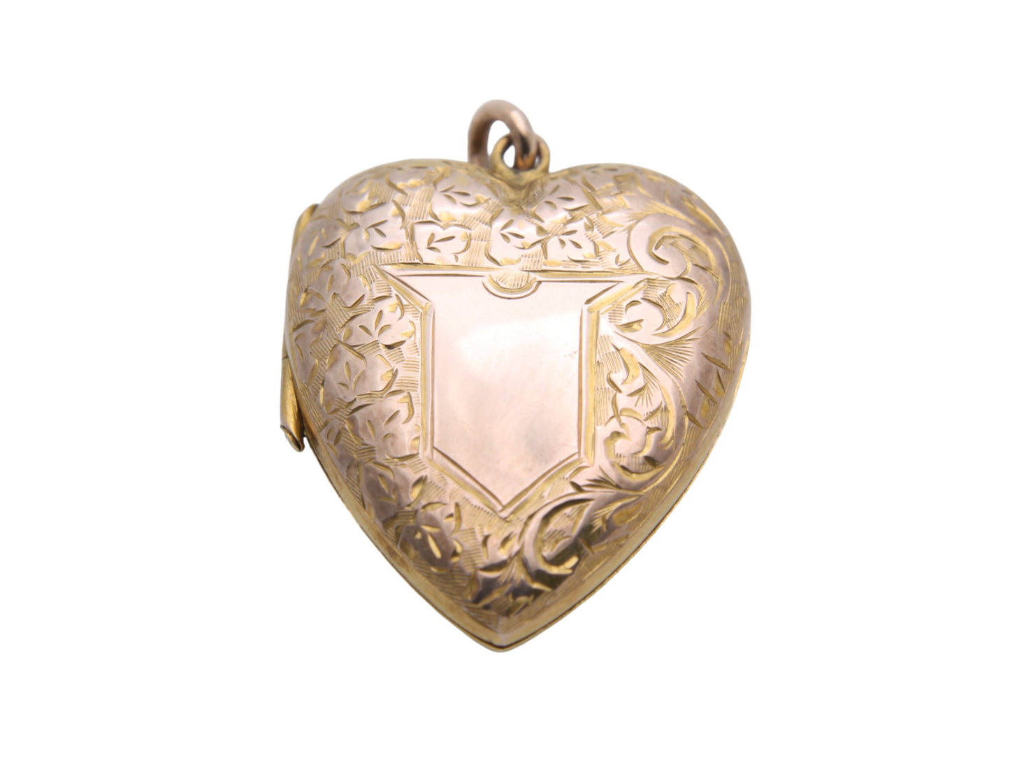 Antique 9ct Gold Engraved Heart Locket