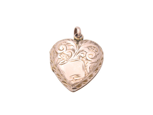 Antique 9ct Gold Decorative Heart Locket