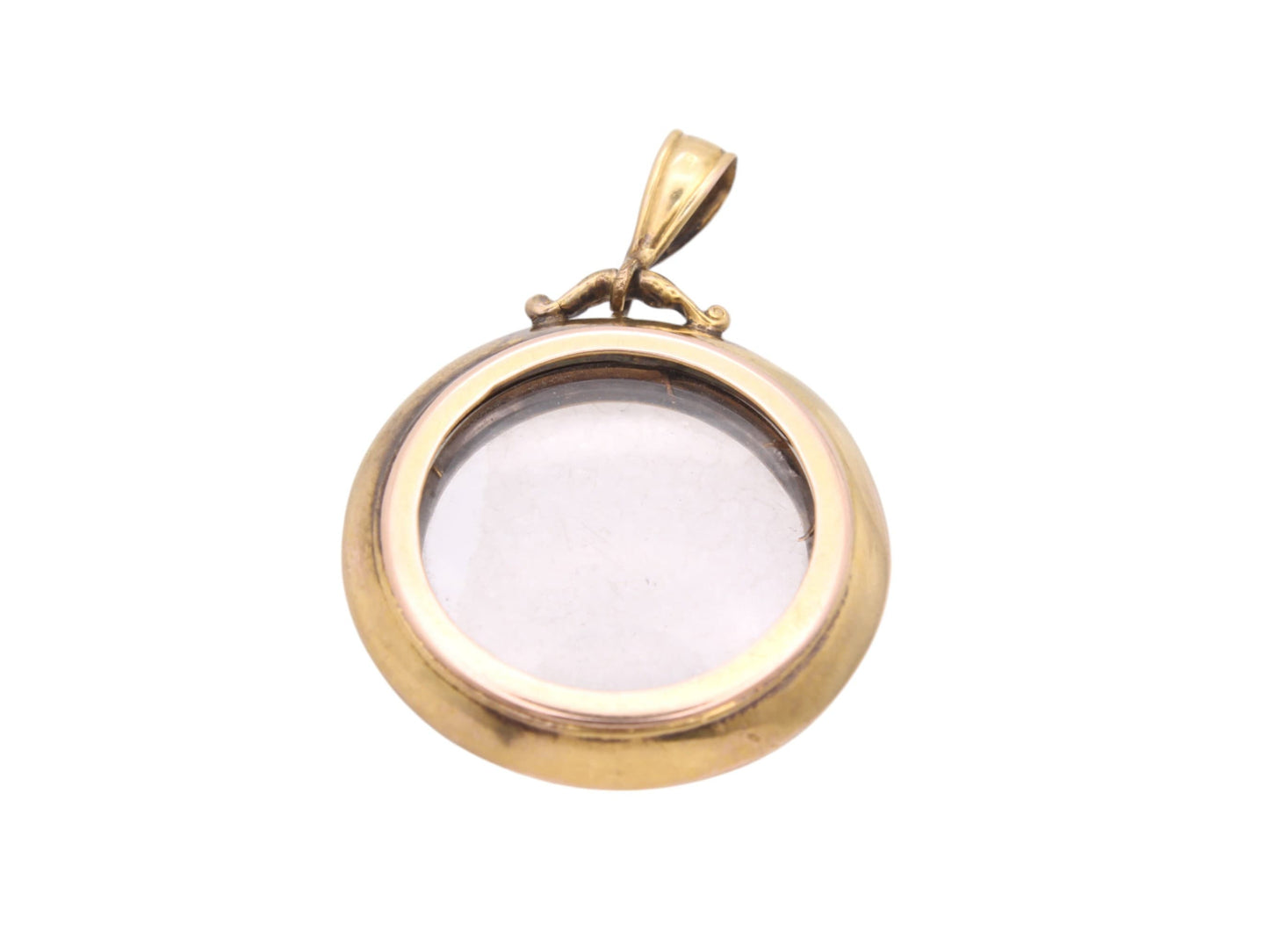 Antique 9ct Gold Glass Pendant Locket