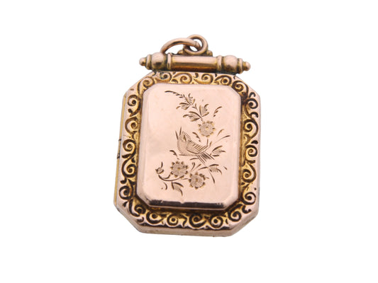 Antique Edwardian 9ct Gold Swallow Locket