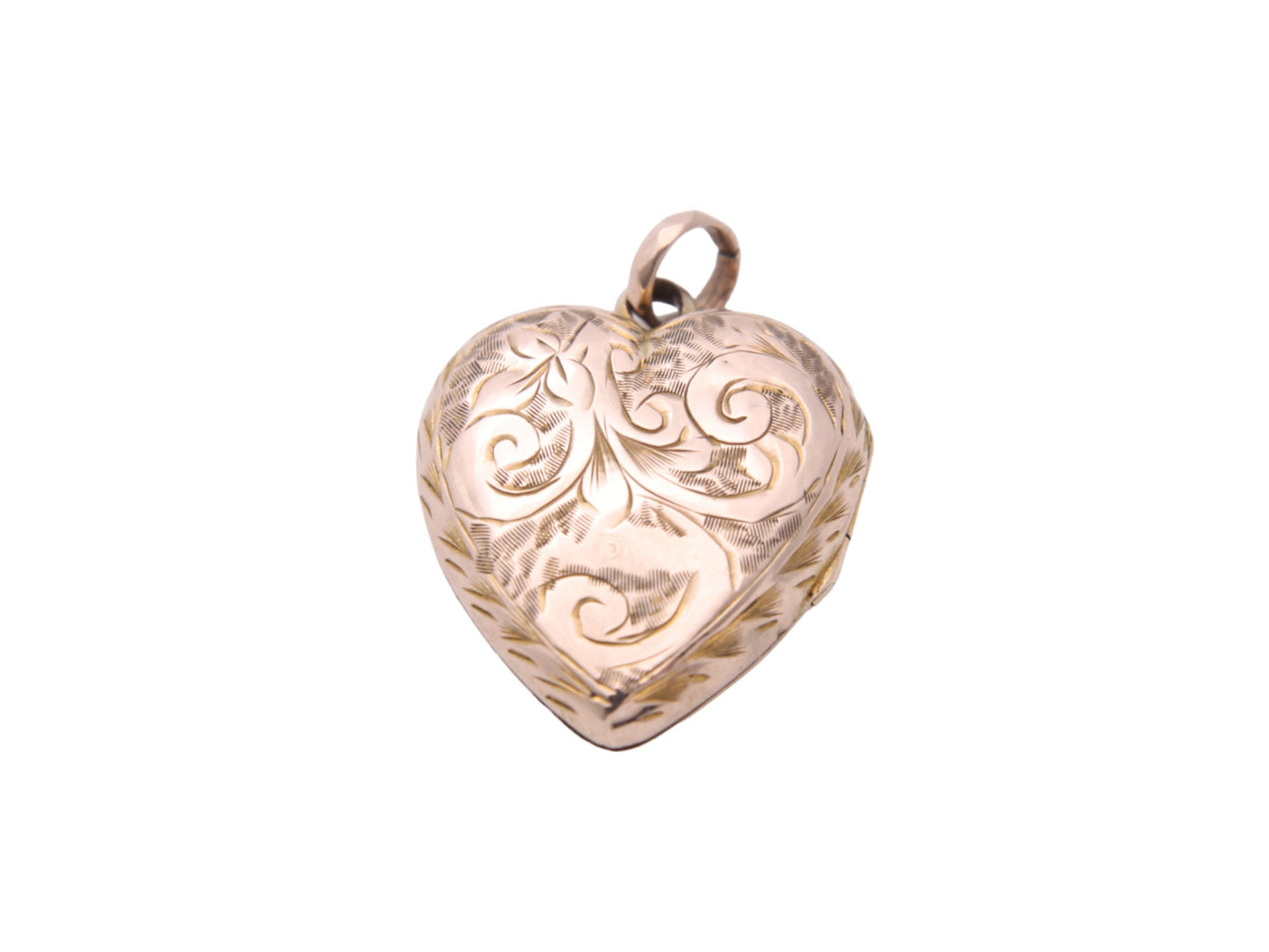 Antique 9ct Gold Decorative Heart Locket