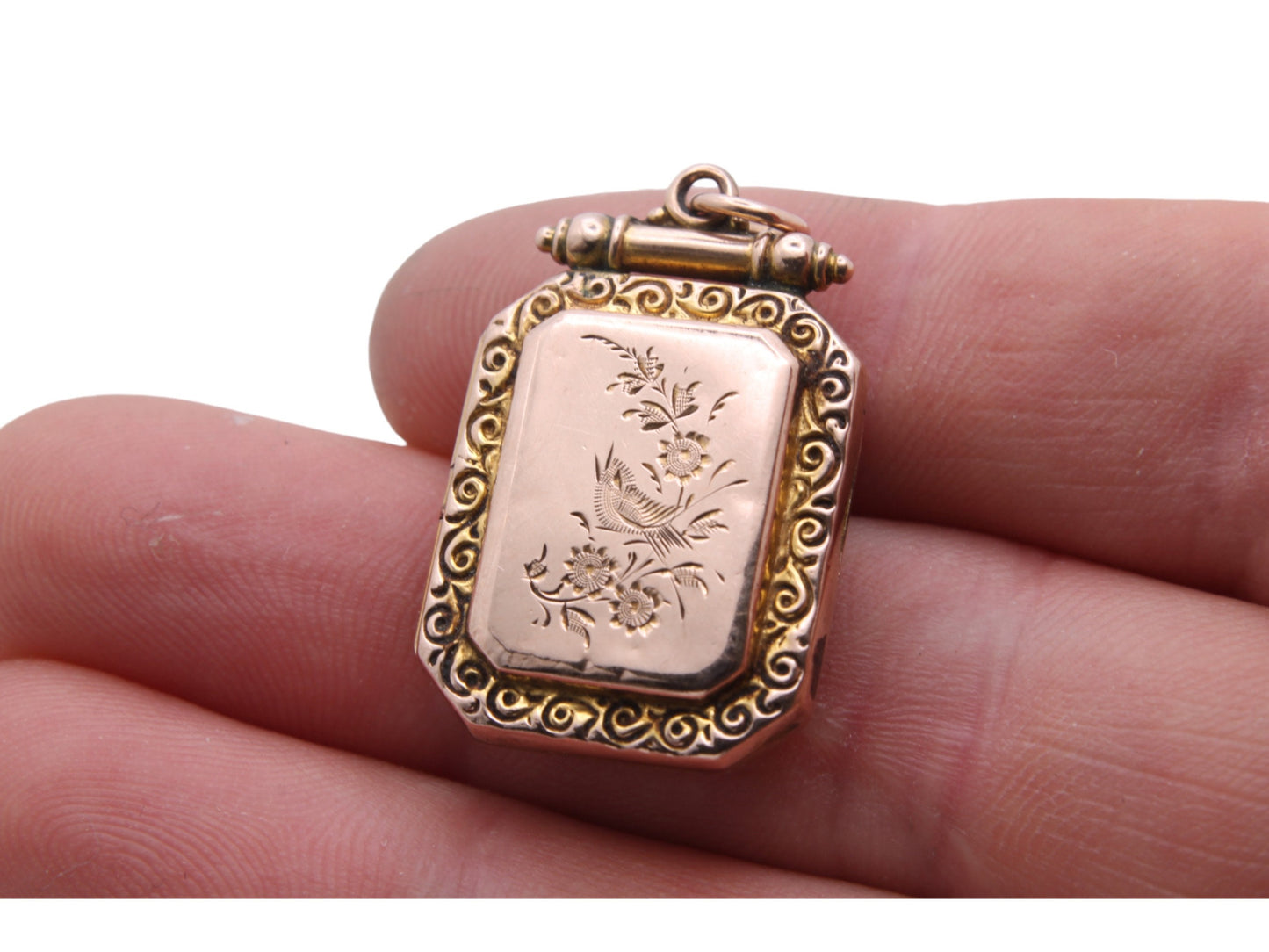 Antique Edwardian 9ct Gold Swallow Locket