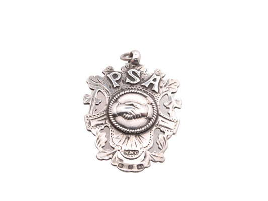 Antique Sterling Silver 'PSA' Pleasant Sunday Afternoon Pendant