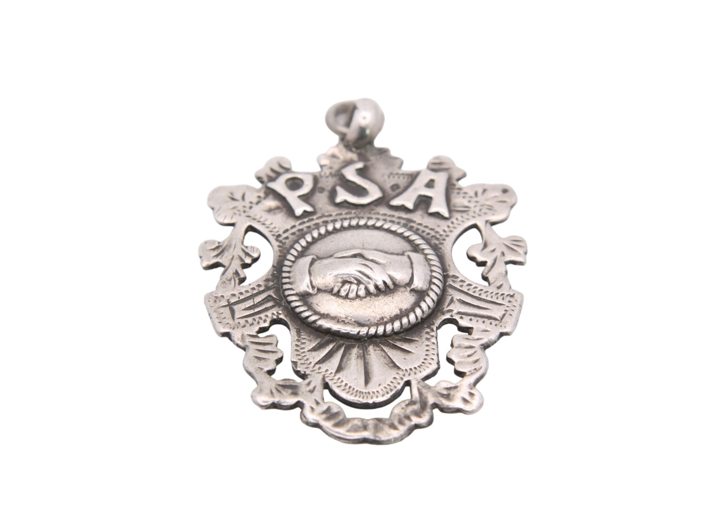Antique Sterling Silver 'PSA' Pleasant Sunday Afternoon Pendant