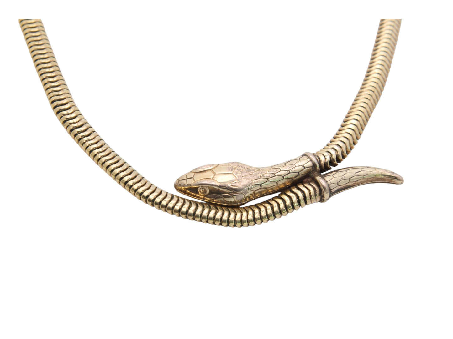 Vintage 9ct Rolled Gold Snake Necklace