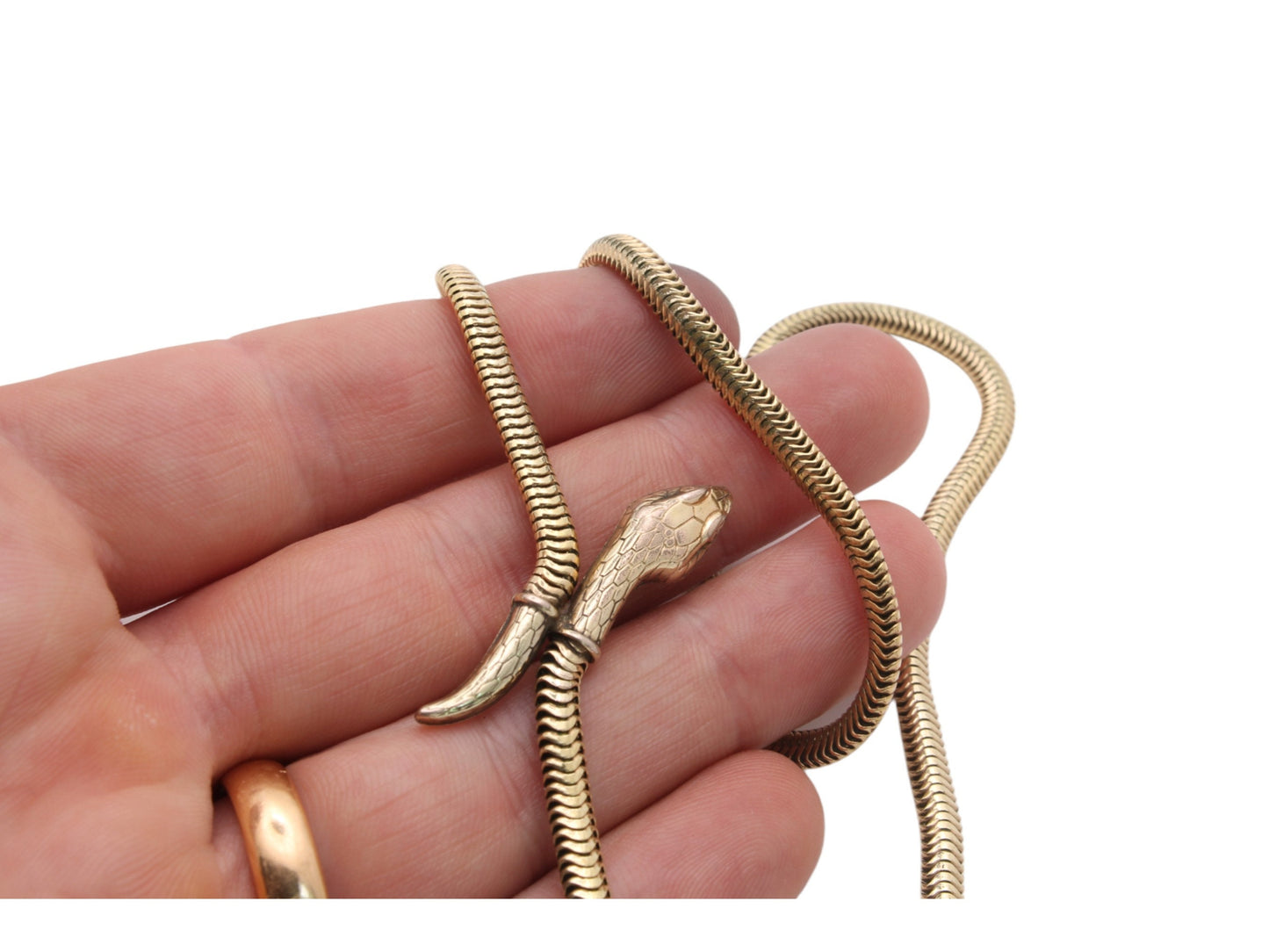 Vintage 9ct Rolled Gold Snake Necklace