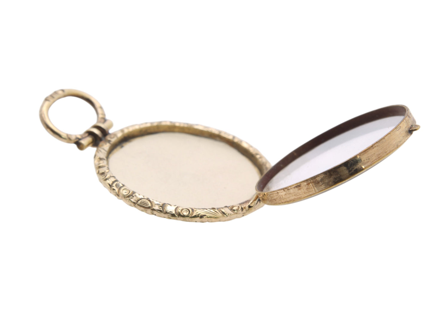 Antique 9ct Rolled Gold Open Face Locket Pendant